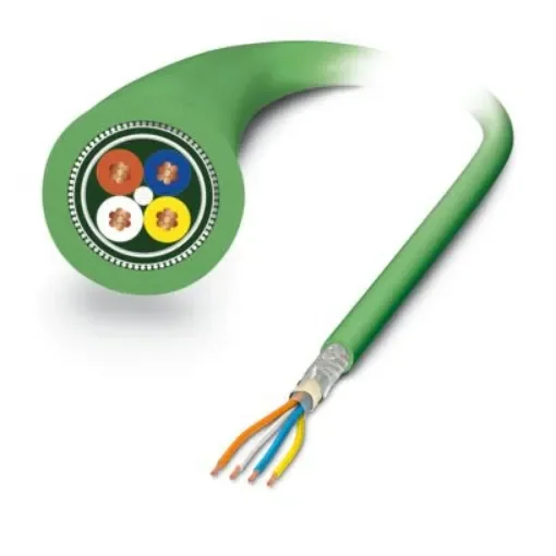 Phoenix ContactVS, 100m Cat5, Green, Foil Twisted Pair (FTP) Shielded, Unterminated PVC Sheath - 1419152 product image