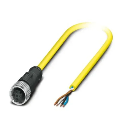Phoenix Contact Unterminated to Straight Female 4 way M12 Actuator/Sensor Cable, 5m - 1424905 product image