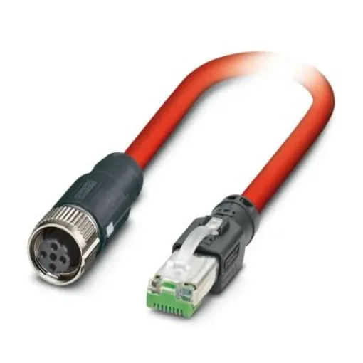 Phoenix ContactNBC, 2m Cat5, Red M12 to Male RJ45 Male, Shielded Shielded, Terminated PVC Sheath - 1411540 product image