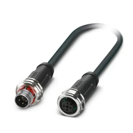 Phoenix Contact Straight Male 4 way M12 to Straight Female 4 way M12 Sensor Actuator Cable, 600mm - 1476878 product image