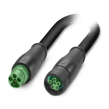 Phoenix Contact 0-PUR/S15FS PE, SAC-6P-S15MS/ 5, Power, 5m 6 Core, Black Polyurethane PUR Power Cable +80°C - 1514507 product image