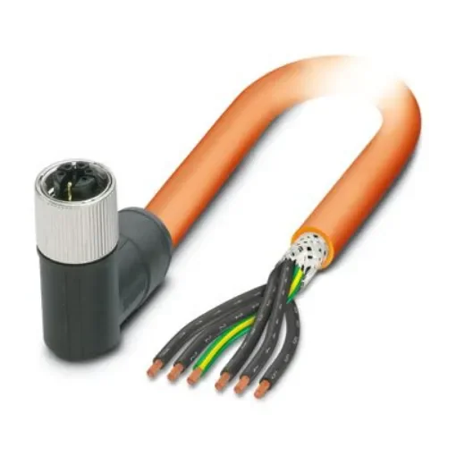 Phoenix Contact SAC, Shielded, 10m 6 Core, Orange Polyurethane PUR Power Cable +80°C - 1414925 product image