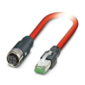 Phoenix ContactNBC, 5m Cat5, Red M12 to Female RJ45 Male, Shielded Shielded, Terminated PVC Sheath - 1411541 product image