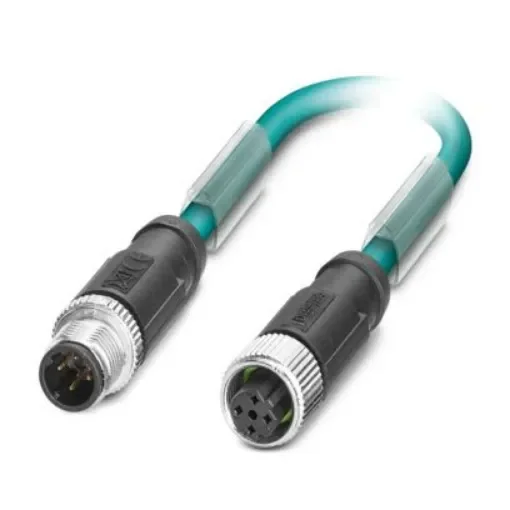 Phoenix Contact Straight Male 4 way M12 to Straight Female 4 way M12 Sensor Actuator Cable, 2m - 1569537 product image