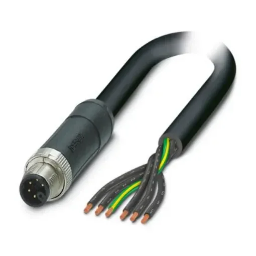 Phoenix Contact SAC, PVC, 5m 6 Core, Black, Grey Polyvinyl Chloride PVC Power Cable +80°C - 1414959 product image
