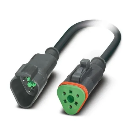 Phoenix Contact Straight Male 3 way Deutsch to Straight Female 3 way Deutsch Actuator/Sensor Cable, 300mm - 1415003 product image
