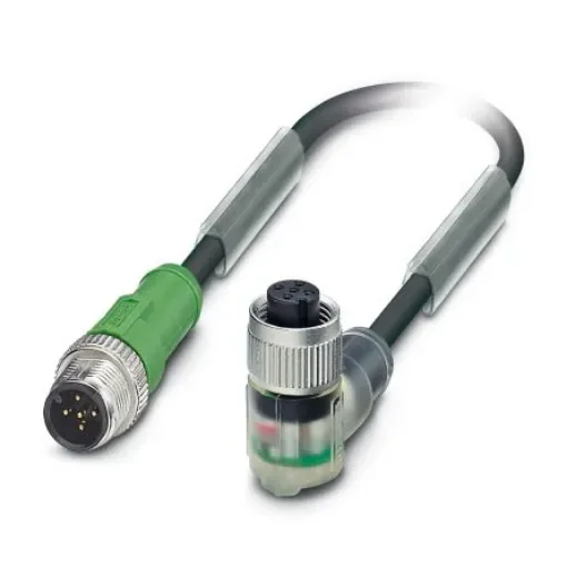 Phoenix Contact Straight Male 5 way M12 to Right Angle Female 5 way M12 Actuator/Sensor Cable, 300mm - 1415703 product image