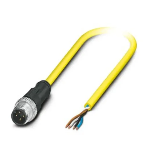 Phoenix Contact Straight Male 4 way M12 to Free Ends Actuator/Sensor Cable, 5m - 1424896 product image