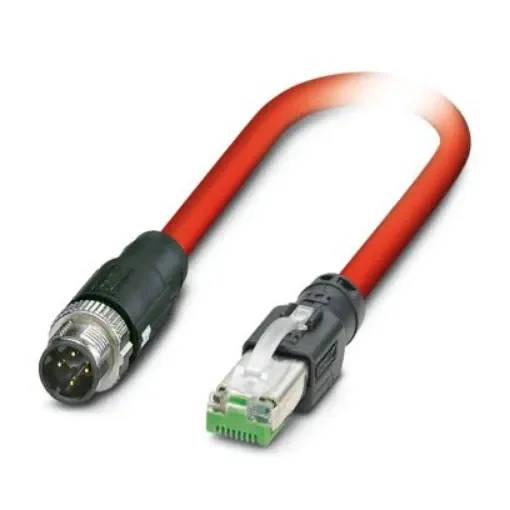 Phoenix ContactNBC, 5m Cat5, Red M12 to Male RJ45 Male Shielded, Terminated PVC Sheath - 1411518 product image