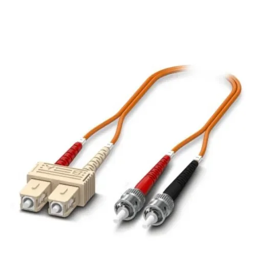 Phoenix Contact LC to SC Duplex Multi Mode OS2 Fibre Optic Cable, 50/125µm, Orange, 5m - 1115570 product image