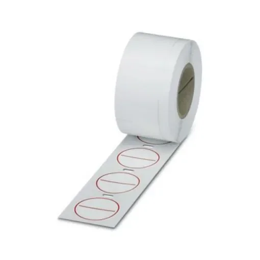 Phoenix Contact PML-C101 White Red Print Label Roll, 39mm Width, 39mm Height, 500Per Roll Qty - 1032780 product image