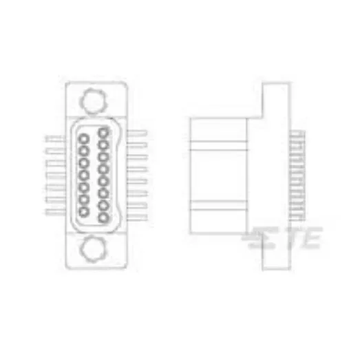 TE Connectivity 1589567-1 15 Way Vertical Board Mount D-sub Connector, 0.64mm Pitch, with Screw product image
