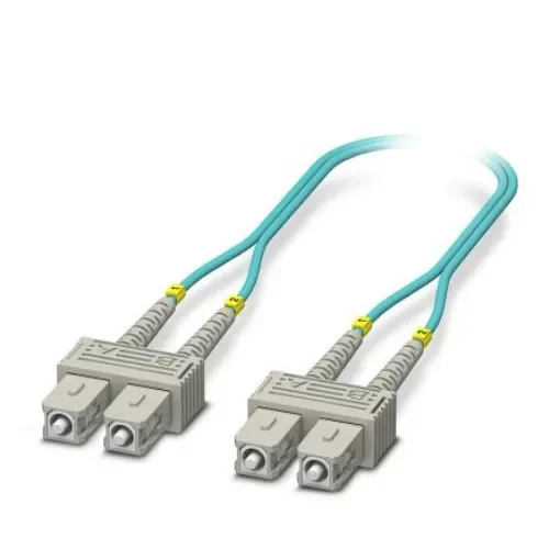 Phoenix Contact LC to SC Duplex Multi Mode OS2 Fibre Optic Cable, 900µm, Blue, 1m - 1185485 product image