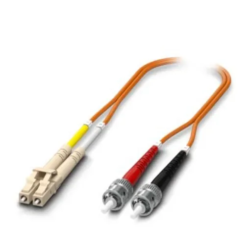 Phoenix Contact LC to ST x 2 Duplex Multi Mode OS2 Fibre Optic Cable, 62.5/125µm, Orange, 2m - 1146508 product image