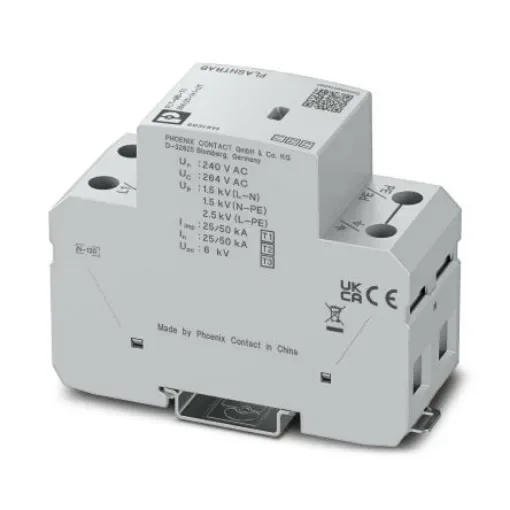 Phoenix Contact 1 Phase Surge Arrester, 25kA, 264V ac, DIN Rail Mount - 1461299 product image