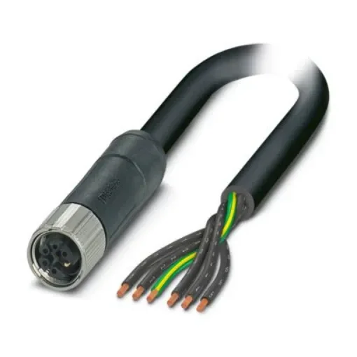 Phoenix Contact SAC, Unshielded, 5m 6 Core, Black, Grey Polyurethane PUR Power Cable +85°C - 1414918 product image