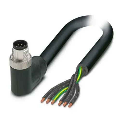 Phoenix Contact SAC, PVC, 3m 6 Core, Black, Grey Polyvinyl Chloride PVC Power Cable +80°C - 1414939 product image