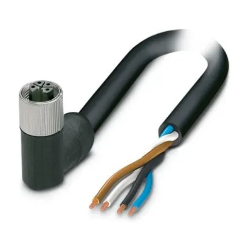 Phoenix Contact 0-PUR/M12FRL, SAC-4P-10, Unshielded, 10m 4 Core, Black/Grey Polyurethane PUR Power Cable +80°C - 1425080 product image