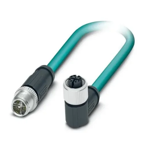Phoenix Contact1421855, 15m Cat6a, Light Blue M12 to Male M12 Female, Shielded Shielded, Terminated Polyurethane Sheath - 1080752 product image