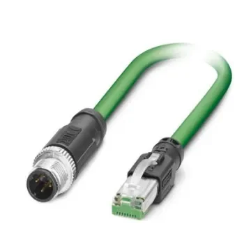 Phoenix ContactNBC, 1m Cat5, Green M12 to Male RJ45 Male, Shielded Shielded, Terminated Polyurethane Sheath - 1038733 product image
