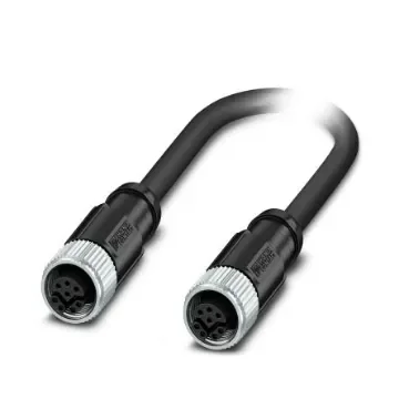 Phoenix ContactNBC, 600mm Cat5, Black M12 to Female M12 Female, Shielded Shielded, Terminated Polyurethane Sheath - 1146439 product image