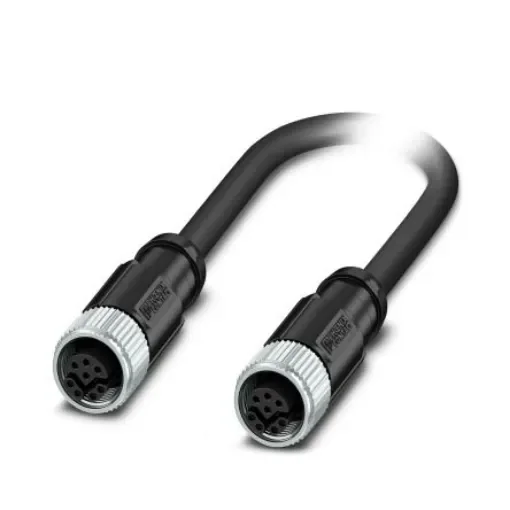 Phoenix ContactNBC, 600mm Cat5, Black M12 to Female M12 Female, Shielded Shielded, Terminated Polyurethane Sheath - 1146439 product image