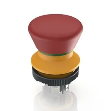 RAFI LUMOTAST 22 Series Latching Emergency Stop Push Button, PCB, 22.3mm Cutout, 2NC + 1NO, IP65 - 1.15.105.022/0000 product image