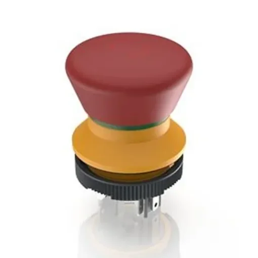 RAFI LUMOTAST 22 Series Latching Emergency Stop Push Button, PCB, 22.3mm Cutout, 2NC + 1NO, IP65 - 1.15.105.022/0000 product image