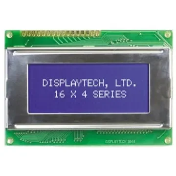 Displaytech 164A-BC-BC Alphanumeric LCD Display, Yellow on Green, 4 Rows by 16 Characters, Transflective product image