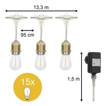 Light String Pendant 15M 15pcs LED ST45 - 145688 product image