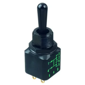 APEM Toggle Switch, Panel Mount, On-Off-On, DPST, Solder Lug Terminal, 30V dc - 12149X778 product image