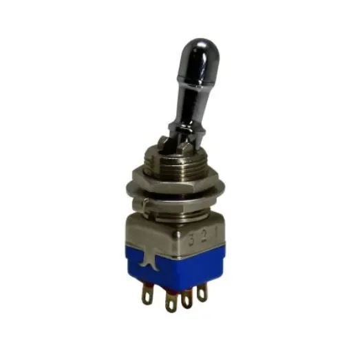 APEM Toggle Switch, Panel Mount, On-Off-On, DPST, Solder Lug Terminal, 30V dc - 12149A-3V product image