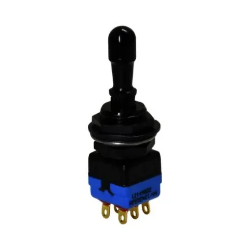 APEM Toggle Switch, Panel Mount, On-Off-On, DPST, Solder Lug Terminal, 30V dc - 12149AD2GK-3V product image