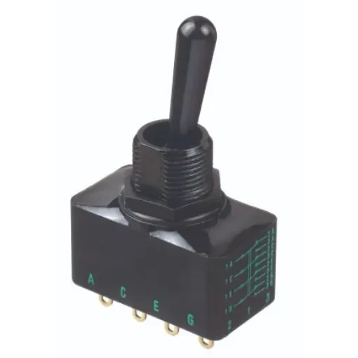 APEM Toggle Switch, Panel Mount, On-(On), DPST, Solder Lug Terminal, 30V dc - 12166X778 product image