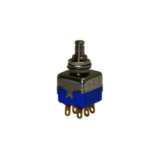 APEM 1300 Series Series Push Button Switch, DP, Bushing, 11.9mm Cutout, On/Mom, 30V dc - 13445A product image