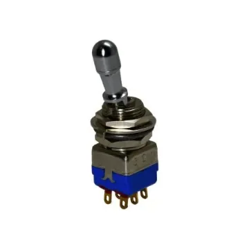 APEM Toggle Switch, Panel Mount, On-On, DPST, Solder Lug Terminal, 28V dc - 12146AD2K-2V product image