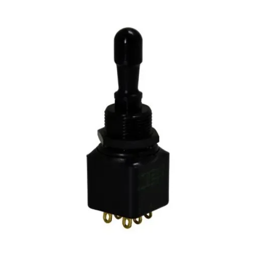 APEM Toggle Switch, Panel Mount, On-On-On, DPST, Solder Lug Terminal, 30V dc - 12144-3VX778 product image