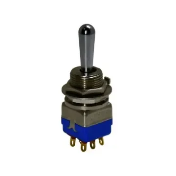 APEM Toggle Switch, Panel Mount, On-(On), DPST, Solder Lug Terminal, 30V dc - 12145AK product image