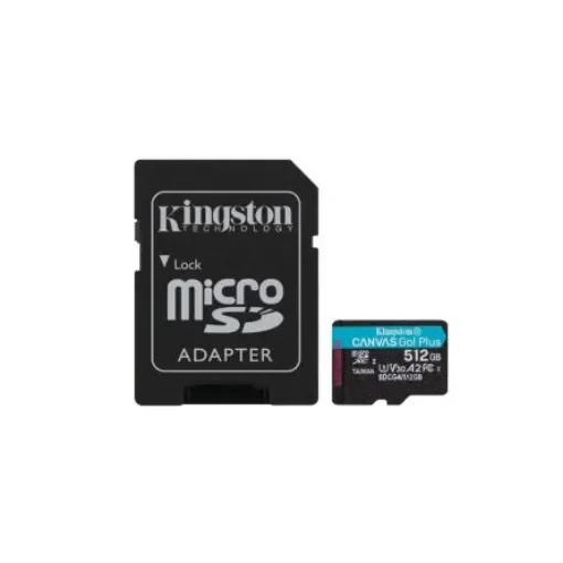 Kingston 512 GB MicroSDXC Micro SD Card, A2, Class 10, U3, UHS-I, V30 - SDCG4/512GB product image