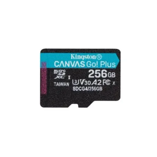 Kingston 256 GB MicroSDXC Micro SD Card, A2, Class 10, U3, UHS-I, V30 - SDCG4/256GBSP product image