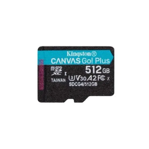 Kingston 512 GB MicroSDXC Micro SD Card, A2, Class 10, U3, UHS-I, V30 - SDCG4/512GBSP product image