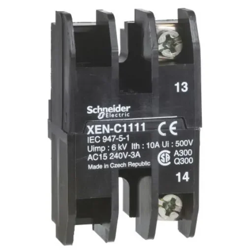 Schneider Electric XENC Series Contact Block for Use with Push Button, 1 NC + 1 NO - XENC2151 product image