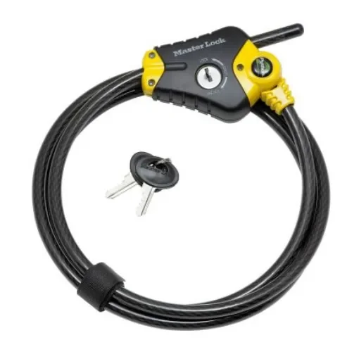 Master Lock Yellow/Black 1-Lock Stainless Steel Lockout Cable, 10mm Shackle - 8433EURD product image