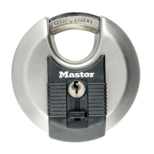 Master Lock Padlock Weatherproof Stainless Steel Padlock, Keyed Alike, 12mm Shackle, 80mm Body - M50EURDCC product image