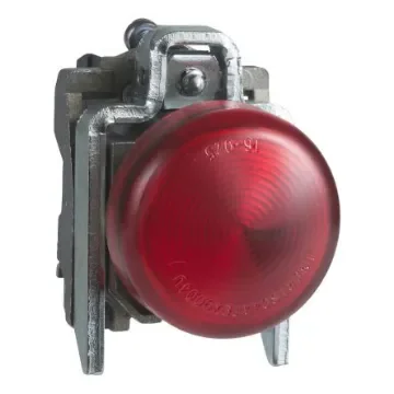 Schneider Electric, XB4, PCB, Through Hole Red LED Pilot Light Complete, 22mm Cutout, IP65, Round, 120V - XB4BVBG4EX product image