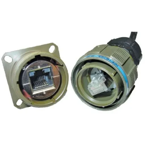 Amphenol Socapex RJFTV Series Female Ethernet Connector, Cable Mount, Cat5e Straight 1 Port - RJFTV7PEM1ZN product image