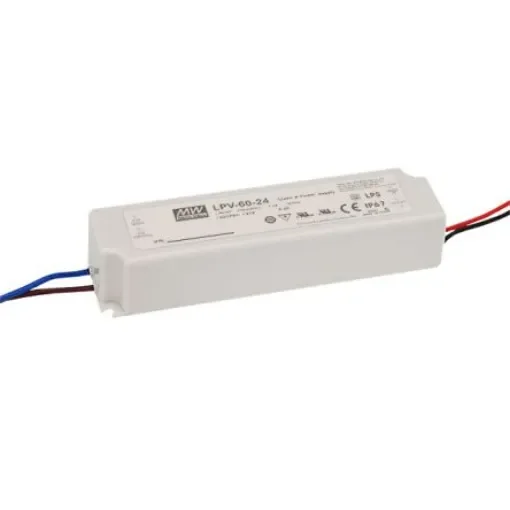 MEAN WELL LED Driver, 15V Output, 60W Output, 4A Output, Constant Voltage - LPV-60-15 product image