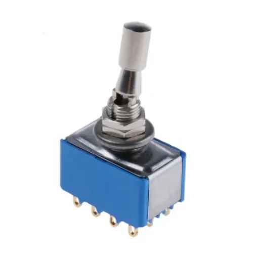 APEM Toggle Switch, Panel Mount, On-On, 4PDT, Solder Lug Terminal, 30V dc - 5666ADBK2V product image