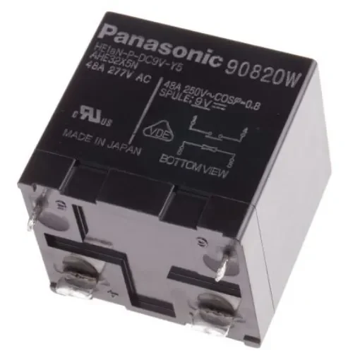 Panasonic PCB Mount Power Relay, 9V dc Coil, 48A Switching Current, SPST - HE1AN-P-DC9V-Y5 product image