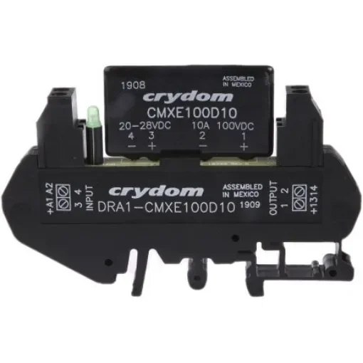 Sensata Crydom DRA Series Solid State Interface Relay, 28 V dc Control, 8 A Load, DIN Rail Mount - DRA1-CMXE100D10 product image